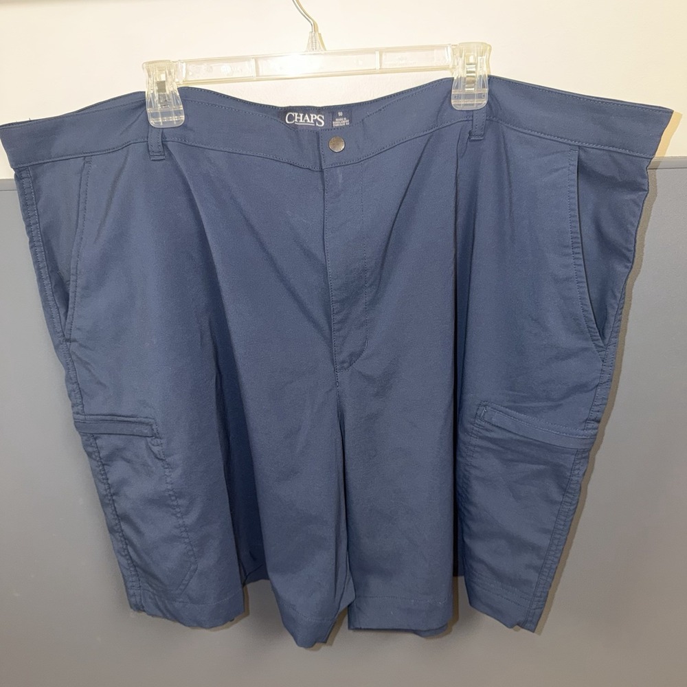 Chaps Shorts Men's Size 50 Blue Stretch Flex Waistband Golf Hiking Media Pockets